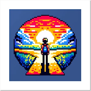 Pixelated Crossroads - 8-Bit Life Choices Art Posters and Art